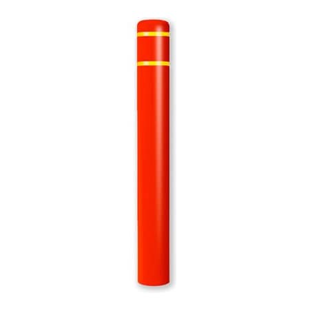 Post Guard Post Guard Bollard Cover 8-7/8 Dia.  x 72 H, Red/Yellow Tape 3519Y